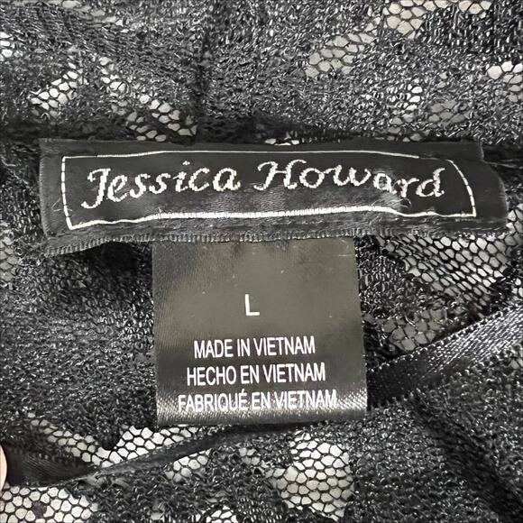 Jessica Howard Black Lace 3/4 Sleeve Bolero Jacket Size Large NWT - Picture 6 of 9
